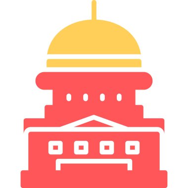 Capitol binası renkli vektör simgesi.