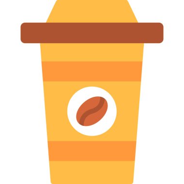 Kahve fincanı düz simgesi, vektör illüstrasyonu