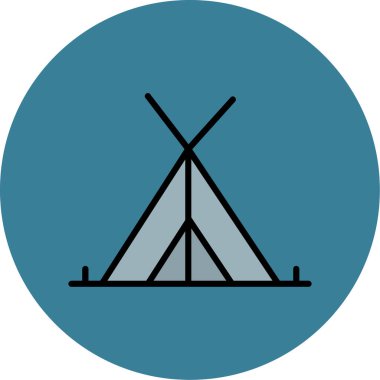 çadır simgesi vektör illüstrasyonu