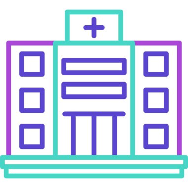 Hastane binası simgesi ana hatlarıyla oluşturuluyor