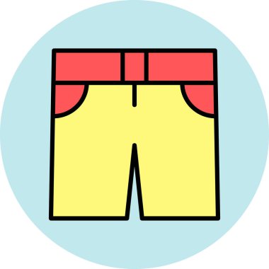 şort simgesi. Web için kısa vektör simgelerinin özet çizimi