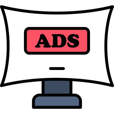 reklam reklam ikonu doldurulmuş - taslak biçimi