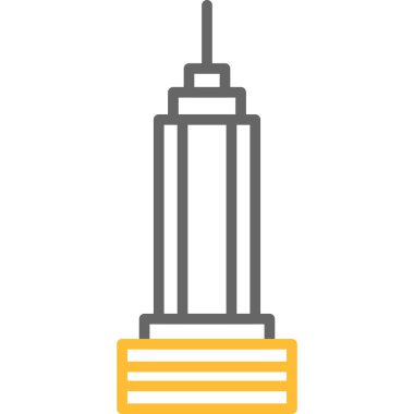 Şehir gökdelenleri çizgisi ve ikon vektör illüstrasyon tasarımı