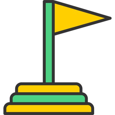 Bayrak. Web simgesi basit illüstrasyon