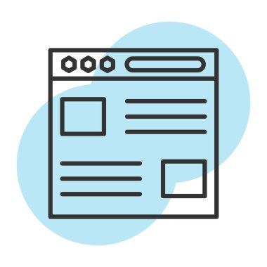 Web sayfası ikon vektör illüstrasyonu