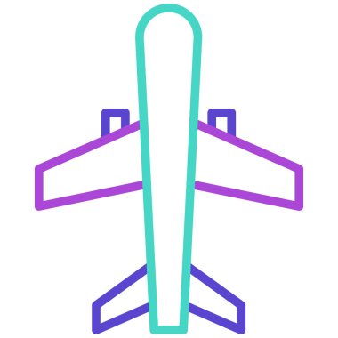 Uçak seyahat ikonu. Web için havaalanı uçak vektör simgelerinin özet çizimi