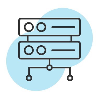 sunucu vektörü ince çizgi simgesi