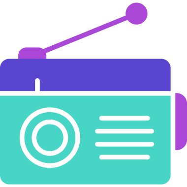 Radyo. Web simgesi basit illüstrasyon