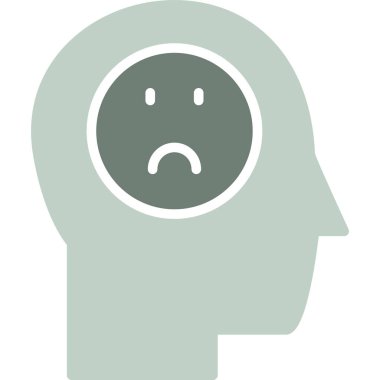 Üzücü bir ifade vektör illüstrasyonlu baş