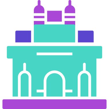 Bir benzin istasyonu simgesinin vektör illüstrasyonu