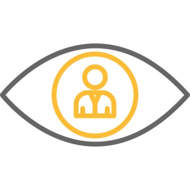 Beyaz arka planda bir göz simgesi. Vektör illüstrasyonu