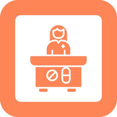 Doktor. Web simgesi basit illüstrasyon