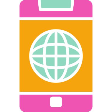 küresel web simgesi basit vektör illüstrasyonu