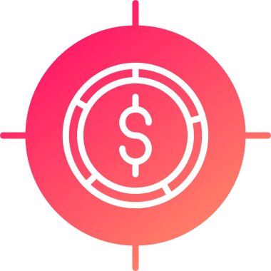 Dolar vektör dairesi modern tasarım illüstrasyonu