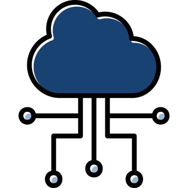 ağ bulut hesaplama simgesi - taslak biçimi