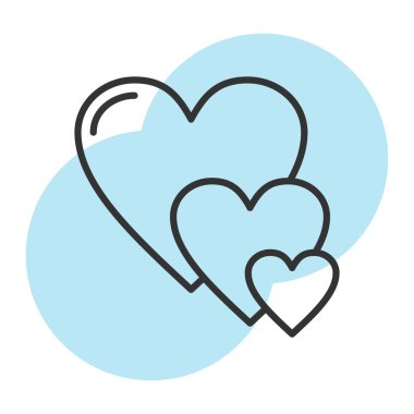 Kalp ikonu vektör illüstrasyonu