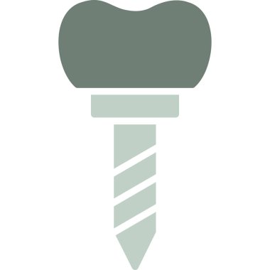 Diş implantı ikon vektör illüstrasyonu