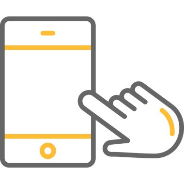 Akıllı telefon simgesiyle el