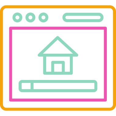 Bir ev simgesinin vektör illüstrasyonu