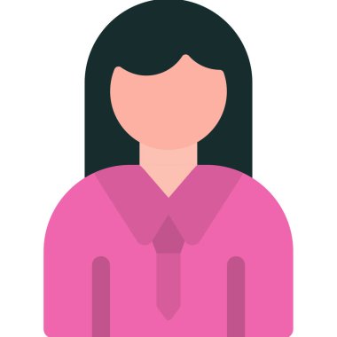 avatar kadın kişi simgesi düz stil