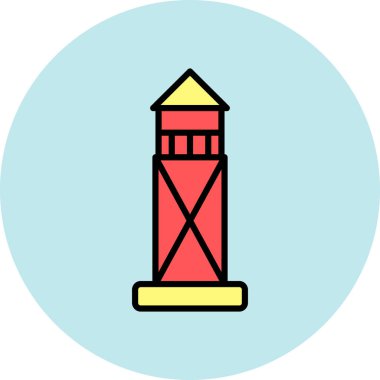 Deniz feneri. Web simgesi basit illüstrasyon