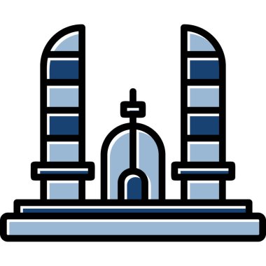 Bina simgesi. Web için vektör simgeleri oluşturmanın basit bir illüstrasyonu