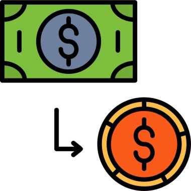 para ve dolar vektör simgesi