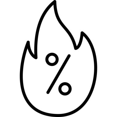 alevli ateş simgesi taslak biçiminde