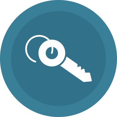 anahtar düz yuvarlak vektör simgesi