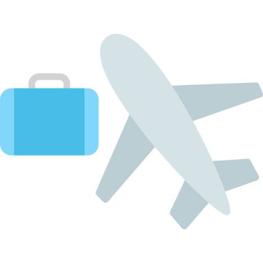 Seyahat çantası vektör çizimine sahip uçak