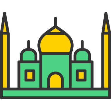 Ramazan 'da raamadan kareem islami cami simgesi - ana hatları