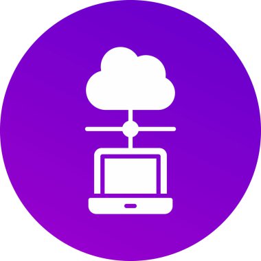 Bulut Hesaplama. Web simgesi basit illüstrasyon