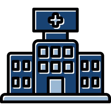 Hastane inşa vektör illüstrasyonu