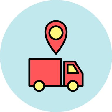 Teslimat. Web simgesi basit illüstrasyon