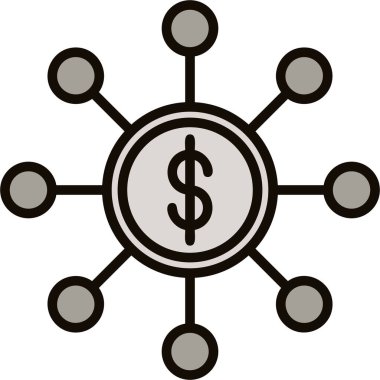 Dolar. Web simgesi basit illüstrasyon