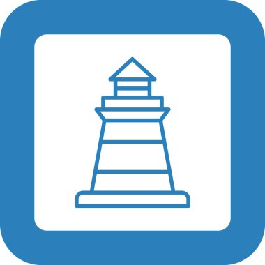 Bir deniz feneri simgesinin vektör çizimi