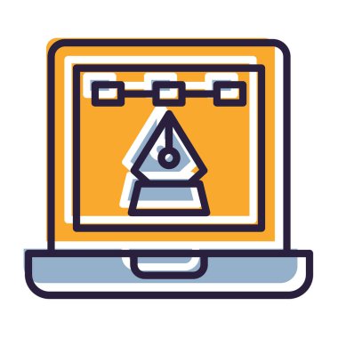 dizüstü bilgisayarı ve imleç vektör illüstrasyon tasarımı