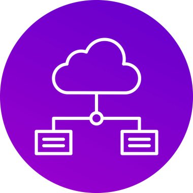 Bulut hesaplama simgesi vektör illüstrasyonu