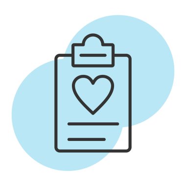 Bir pano ile mavi kalbin vektör çizimi