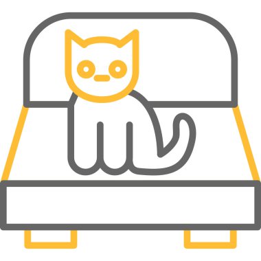 Kedi. Web simgesi basit illüstrasyon