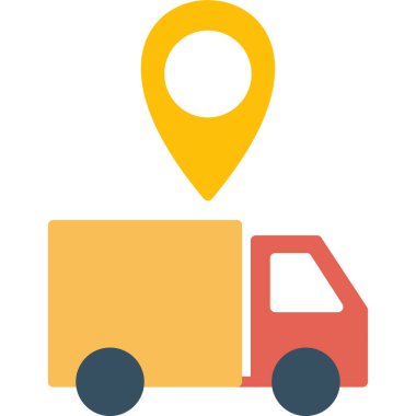 dağıtım konumu düz vektör simgesi