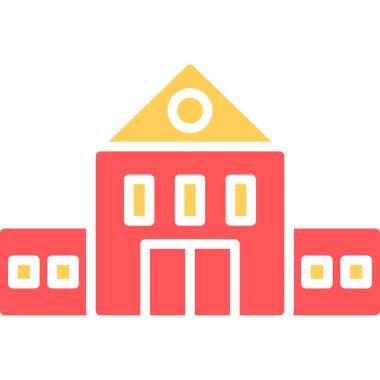 Bina. Web simgesi basit illüstrasyon