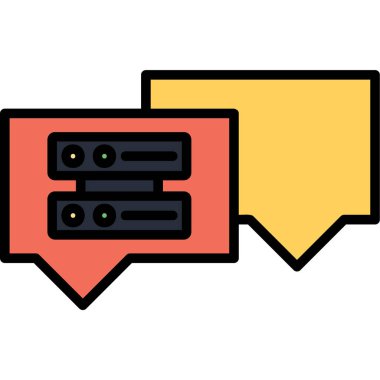 bilgisayar ve sohbet baloncukları vektör tasarımı