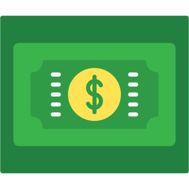 Dolar vektörü düz renk simgesi