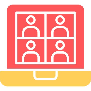 grup vektör renk çizgisi simgesi