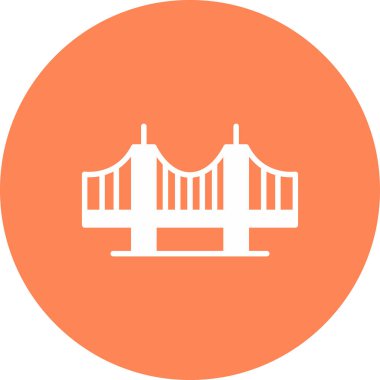 Köprünün tek bir izole edilmiş simgesinin vektör çizimi