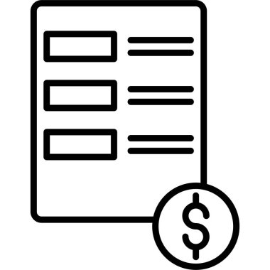 Doları vektör satırı simgesi