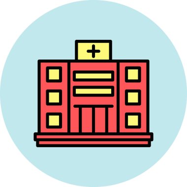 Hastane. Web simgesi basit illüstrasyon