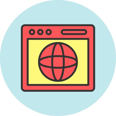 İnternet simgesi vektör illüstrasyonu