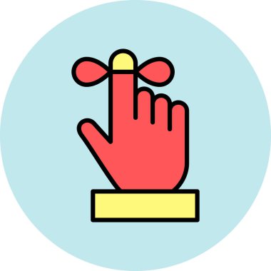 Sihirli bir top ikon vektör çizelgesi tutan el çizimi